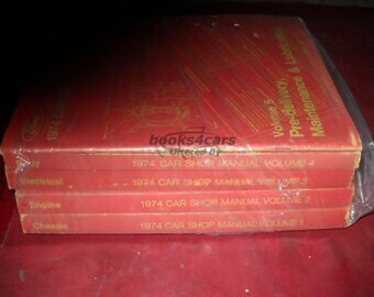 view cover of 1974 Shop service repair manual 5 volume set for all Ford Lincoln & Mercury cars for 1974 including Mustang Continental Comet Torino LTD Maverick & more