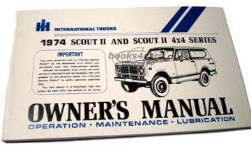 view cover of 1974 Scout II Operators manual by International