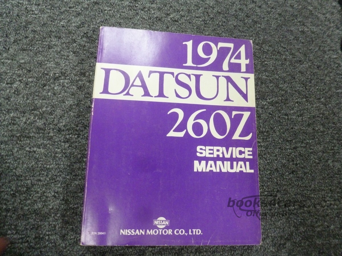 view cover of 1974 260Z Shop Service Repair Manual by Datsun Nissan for 260 Z