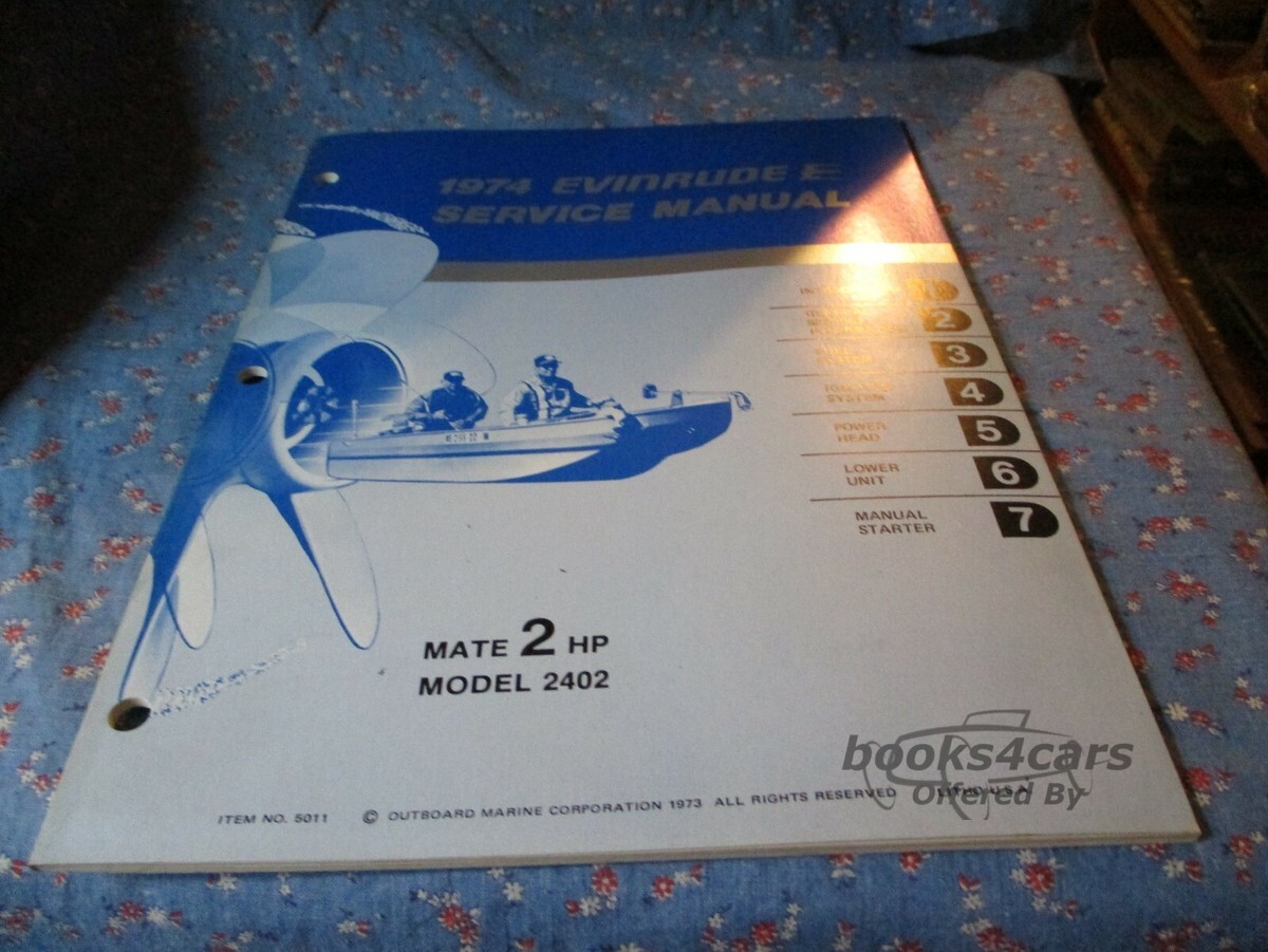 view cover of 1974 Mate 2 H.P. model 2402 Service Manual by Evinrude
