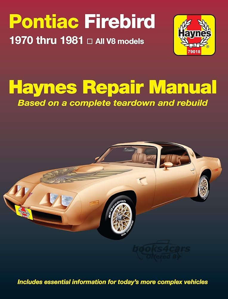 view cover of 1970-1981 Firebird repair manual covering all models by Haynes