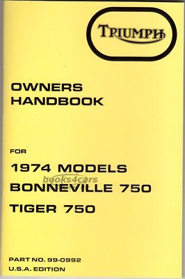 view cover of 1974 750 owners manual by Triumph Motorcycle for US models