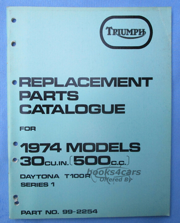view cover of Parts Manual Book for 500 Daytona 1974