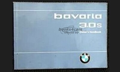 view cover of 1974 BMW Bavaria 3.0s Owners Manual