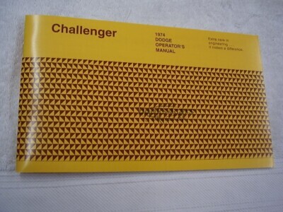 view cover of 1974 Challenger Owners Manual by Dodge