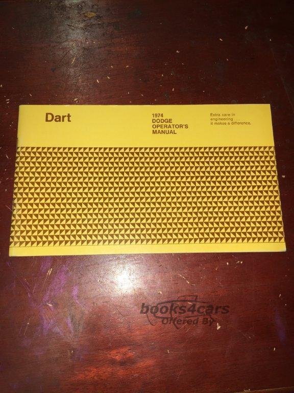 view cover of 1974 Dart Owners manual by Dodge