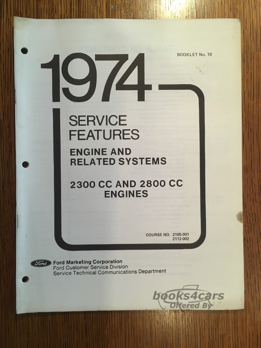 view cover of 1974 Engine and related systems service features, for 2300 cc and 2800 cc engines, by Ford