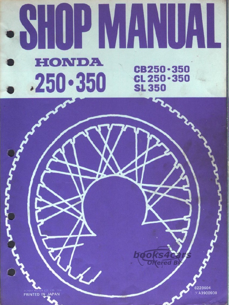 view cover of 1974 Honda CB250 350 CL250 350 SL350 Shop Service Repair Manual - 161 pages