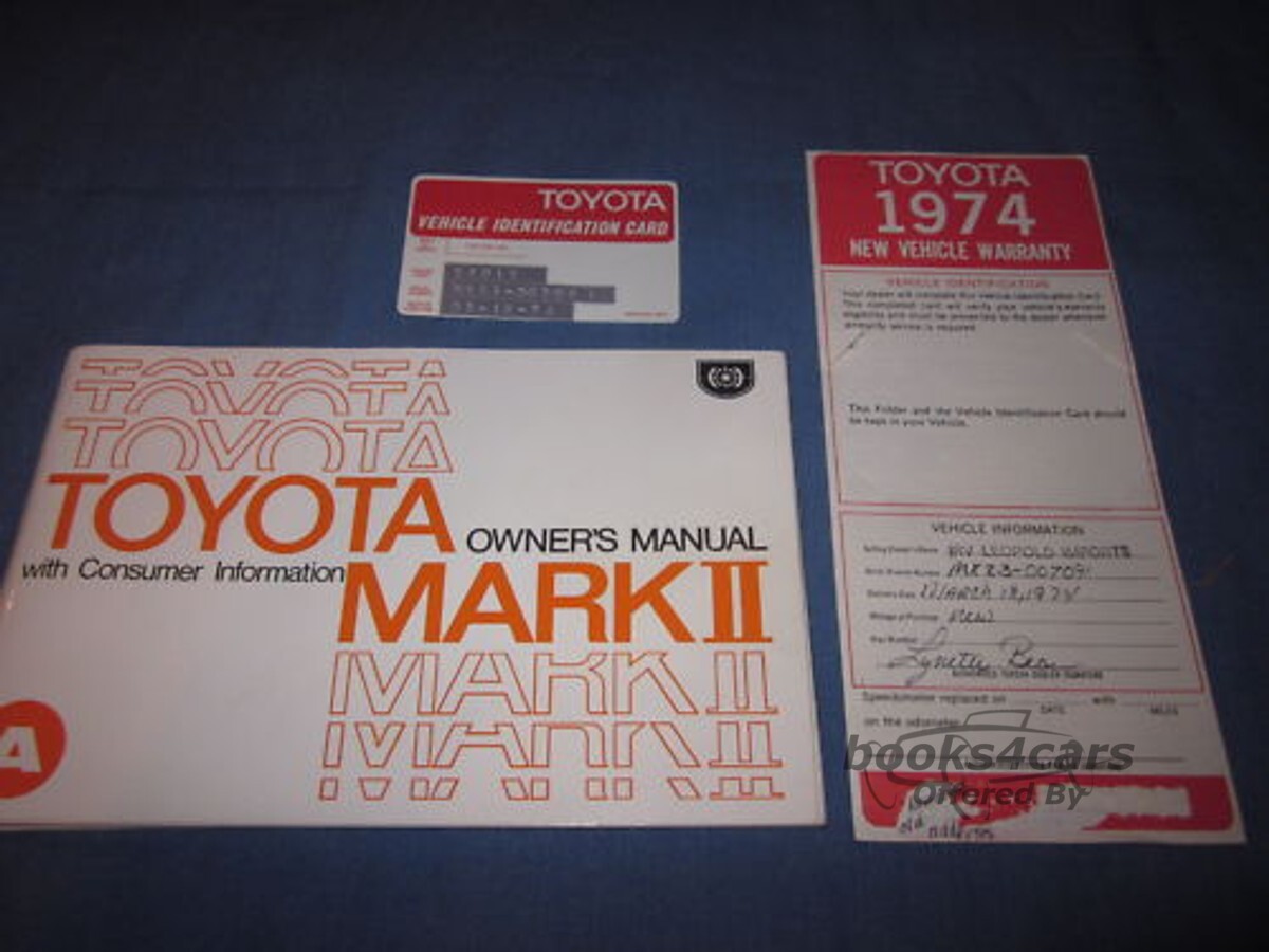 view cover of 1974 Mark II Owners Manual by Toyota