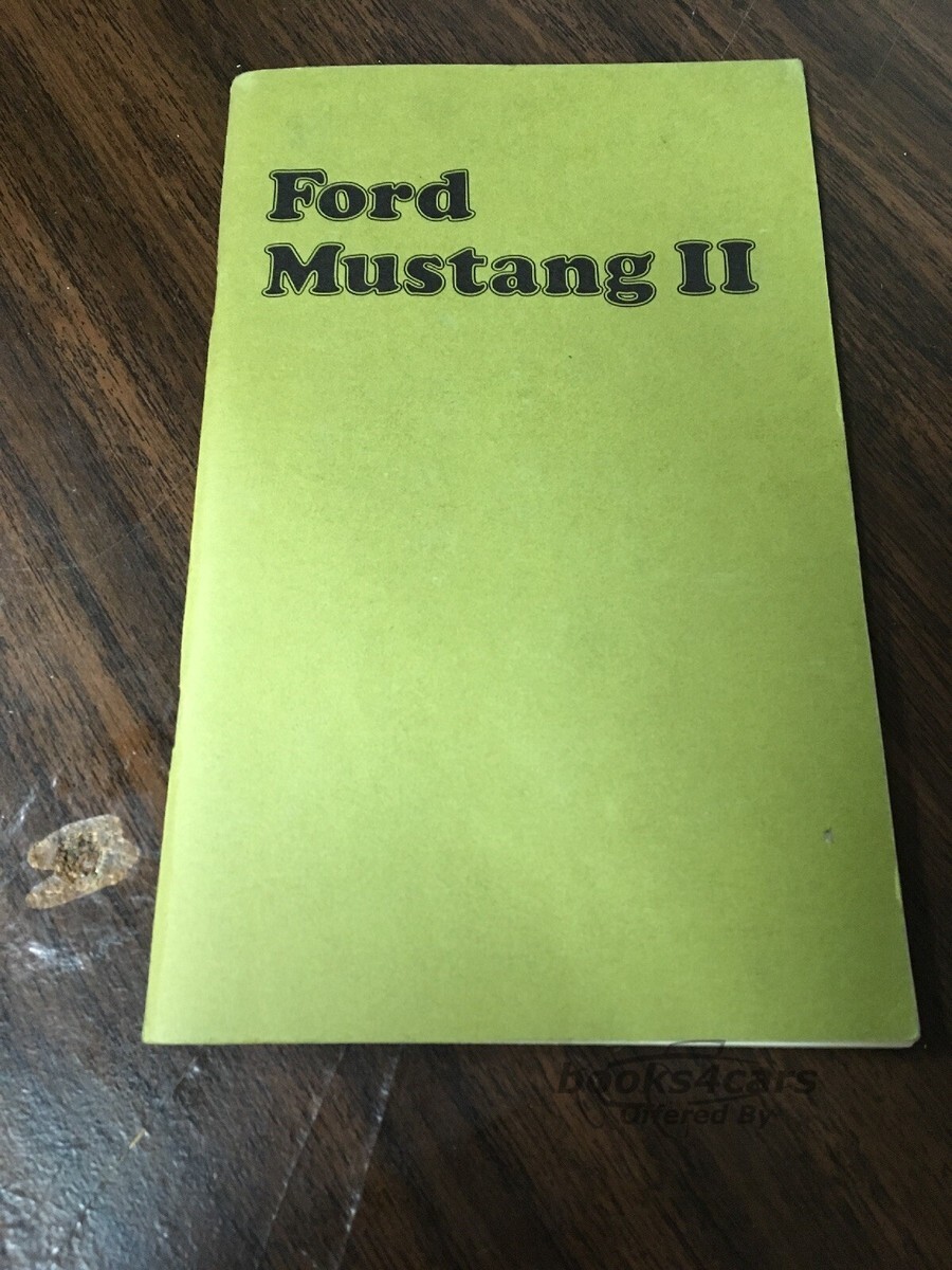 view cover of 1974 Mustang II Owners Manual by Ford.