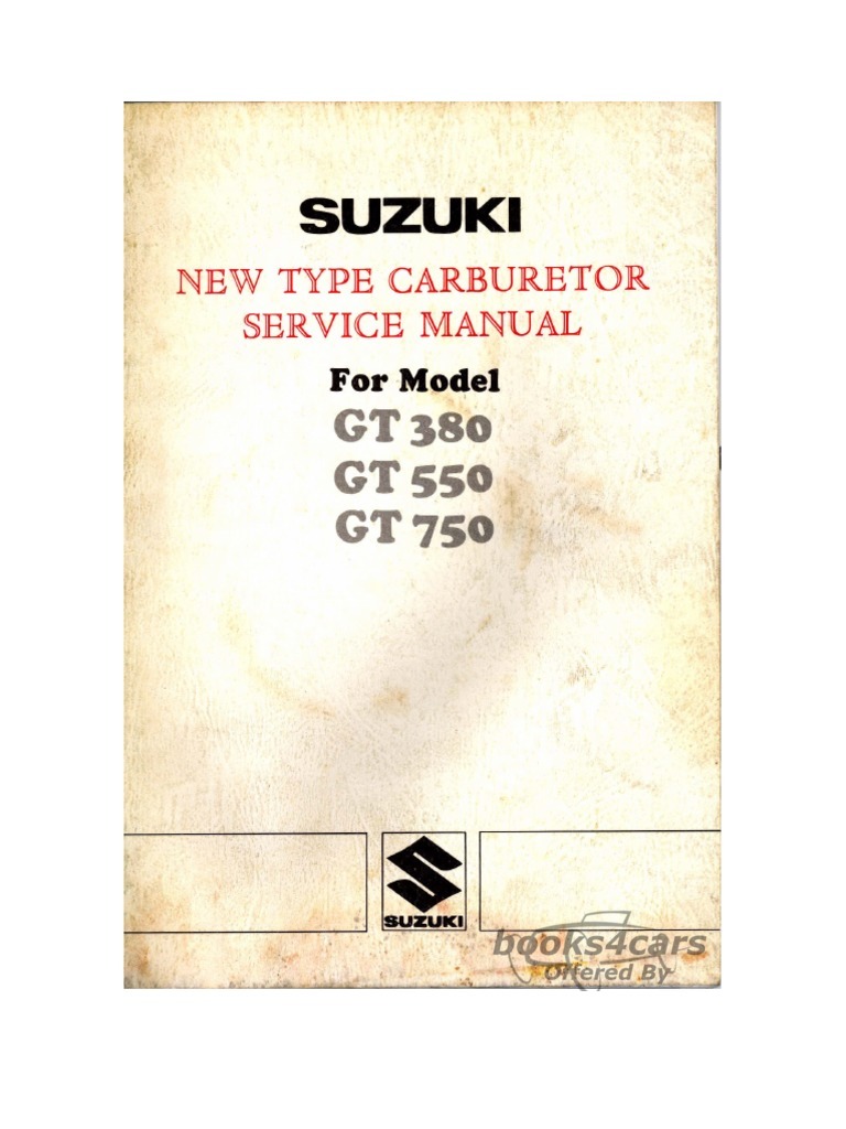 view cover of 1974 Suzuki GT380 550 750 Carburetor Shop Service Repair Manual