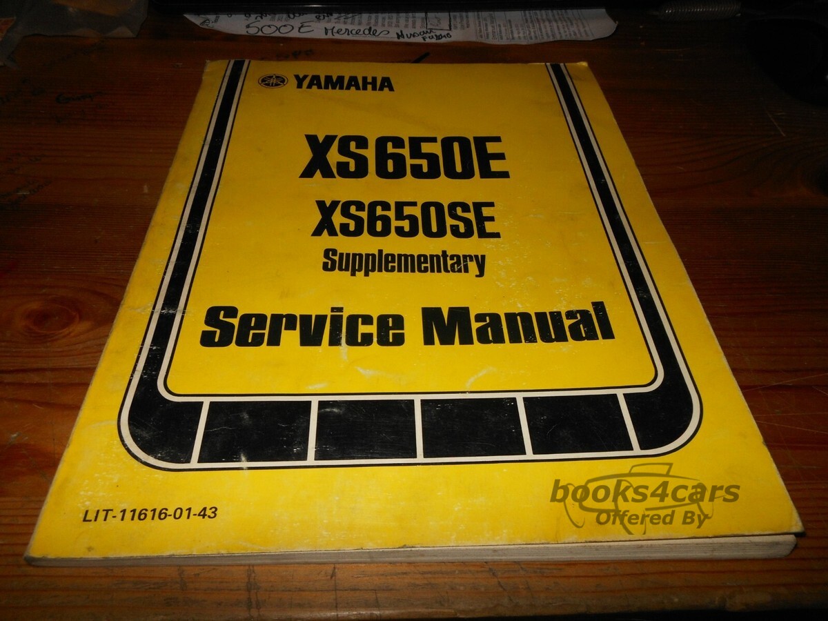 view cover of Shop Service Repair Manual by Yamaha covering the XS650E includes the XS650SE Supplement