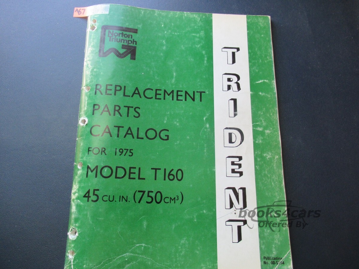 view cover of Parts Manual Book for Triumph T160 1975