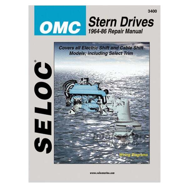 view cover of 1964-1986 OMC Stern Drive Covers stern drive units powered by GM 4 cylinder V6 and V8 engines Maintenance & Repair Manual by Seloc Marine