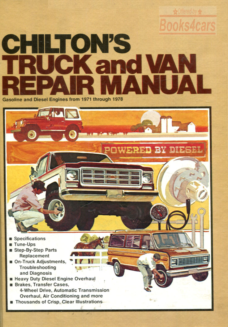view cover of 1971-1978 Chilton's Domestic Truck and Van Shop Service Repair Manual for both Gasoline & Diesel models