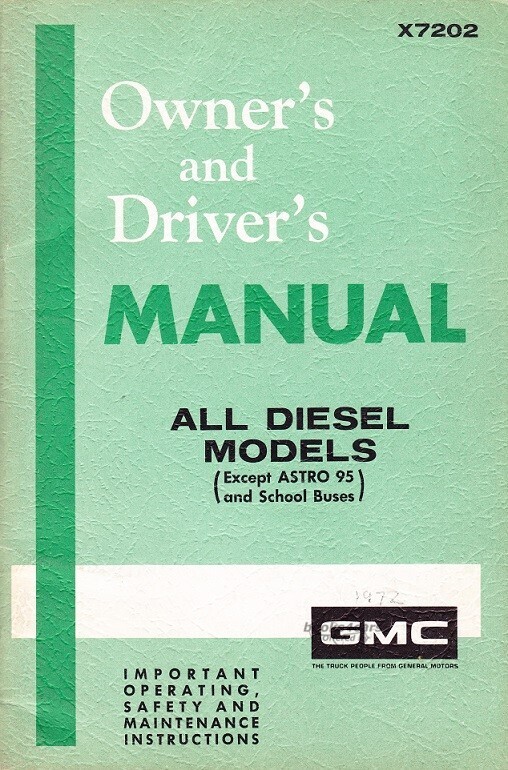 view cover of 1975 Diesel Trucks Owners Manual By GMC except Astro 95 and School Busses