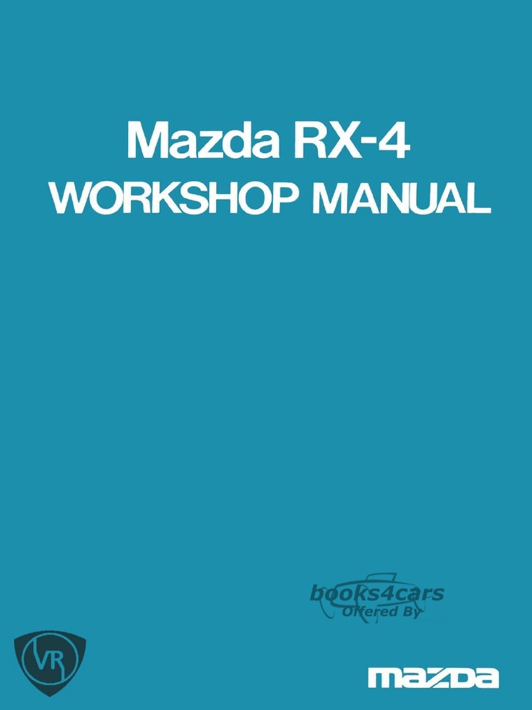 view cover of 1975 RX4 Workshop manual by Mazda for RX-4
