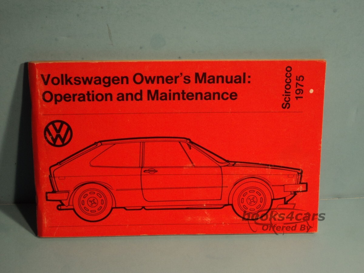 view cover of 1975 Scirocco Owners Manual By Volkswagen