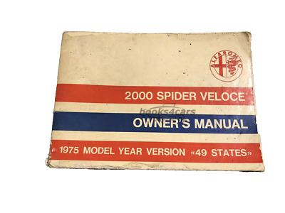view cover of 1975 Spider Veloce 2000 owners manual by Alfa Romeo