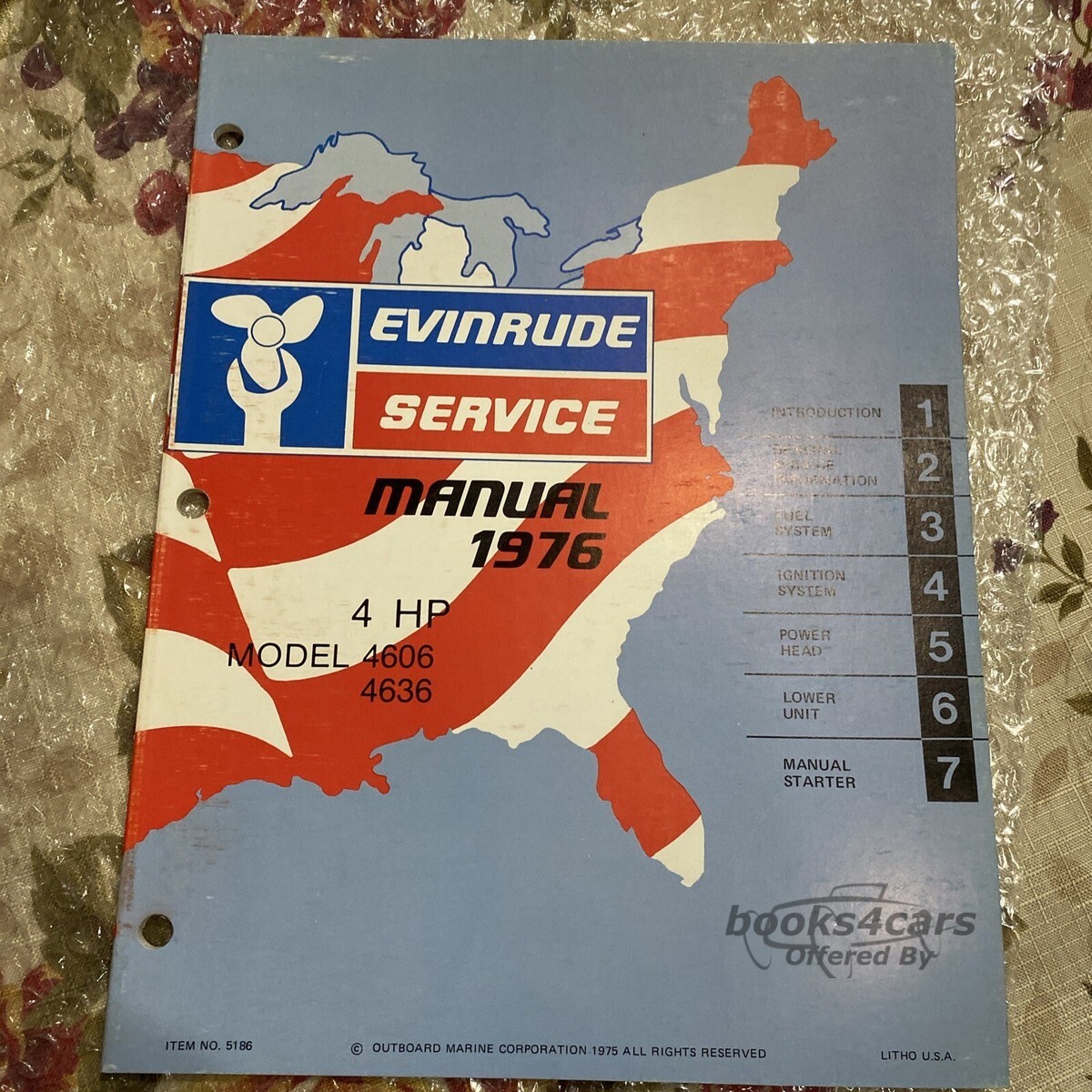 view cover of 1976 4 HP Service Manual by Evinrude (models: 4606, 4636)