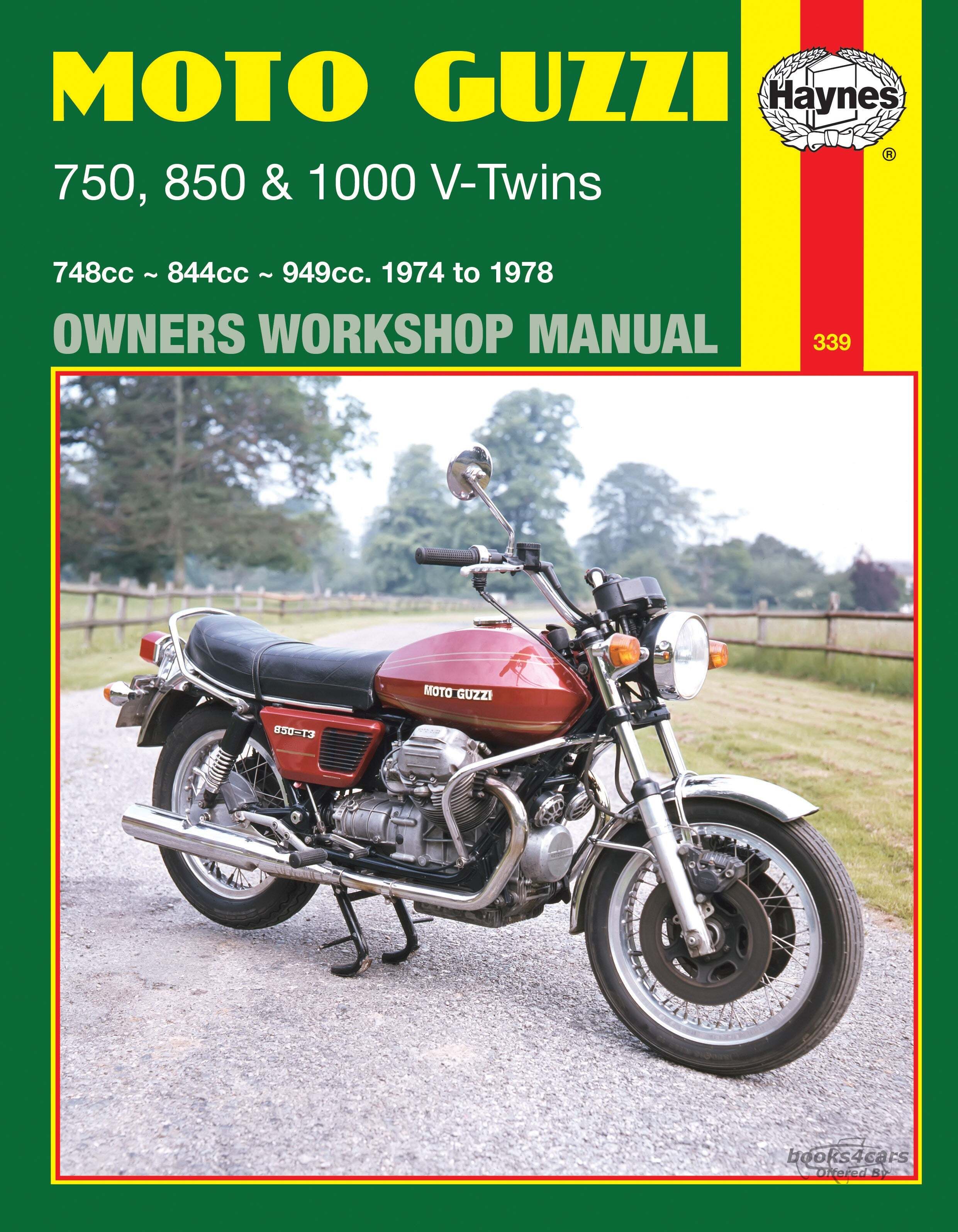 view cover of 1974-1978 750 850 & 1000 Moto Guzzi V-twins Shop Service Repair Manuals by Haynes