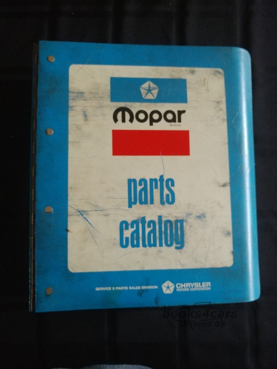 view cover of 1976 Parts Manual by Chrysler, Plymouth & Dodge for all passenger cars showing every part illustrated with its part number