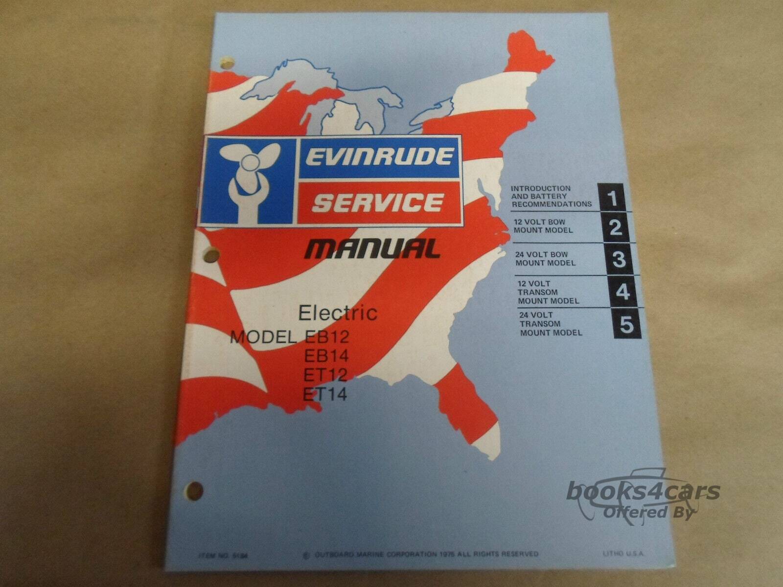 view cover of 1976 Electric Service Manual by Evinrude (models: EB12, EB14, ET12, ET14)