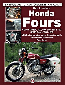 view cover of 1969-1982 How to Restore Honda CB Fours 176 pgs 682 photos by R. Burns for CB350 CB400 CB500 CB550 CB650 CB750