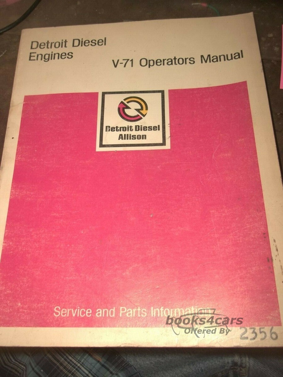 view cover of V-71 Detroit Diesel Engine Operators Manual