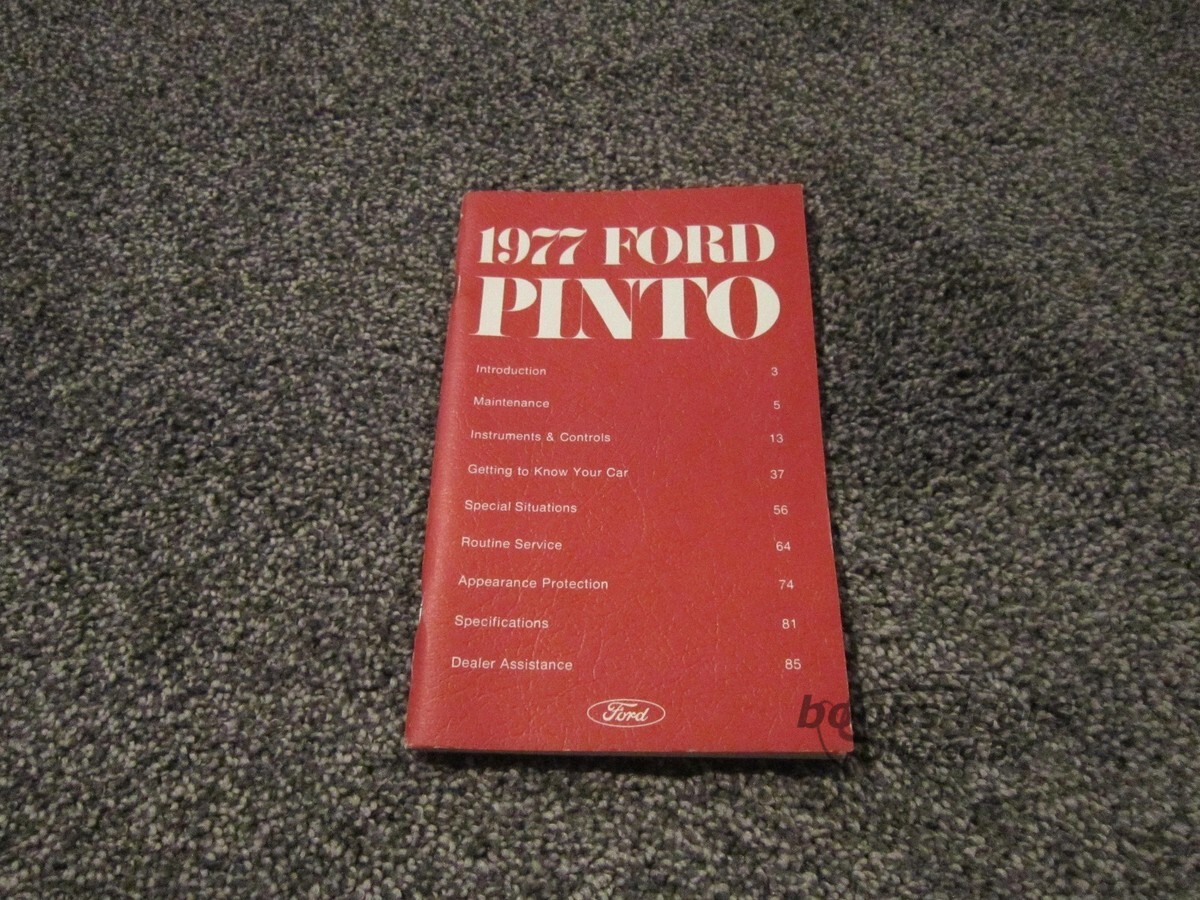 view cover of 1977 Pinto Owners manual by Ford.