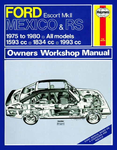 view cover of 1975-80 Escort MK2 RS1800/RS2000 Shop Service Repair Manual for Ford by Haynes