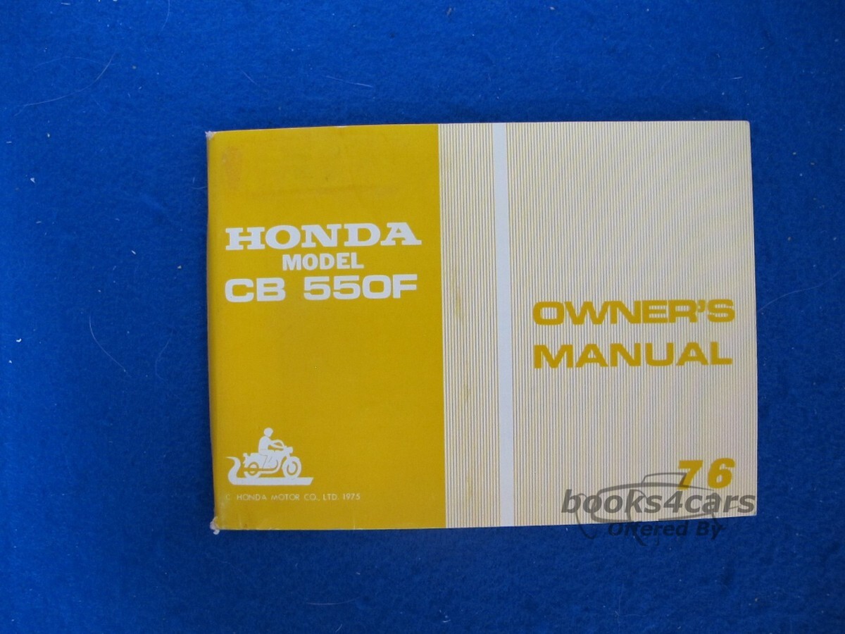 view cover of 1976 Honda CB500K CB550F Owners Instruction Manual Handbook