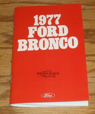 view cover of 1977 Bronco owners manual by Ford