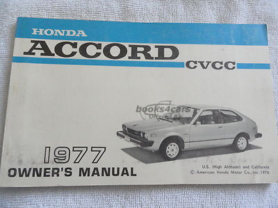 view cover of 1977 Owner's manual for Accord CVCC