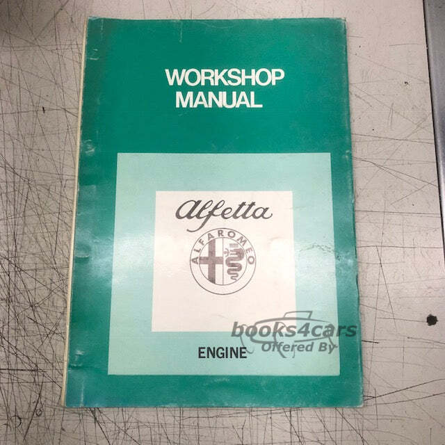 view cover of Alfetta Engine Workshop Manual by Alfa Romeo