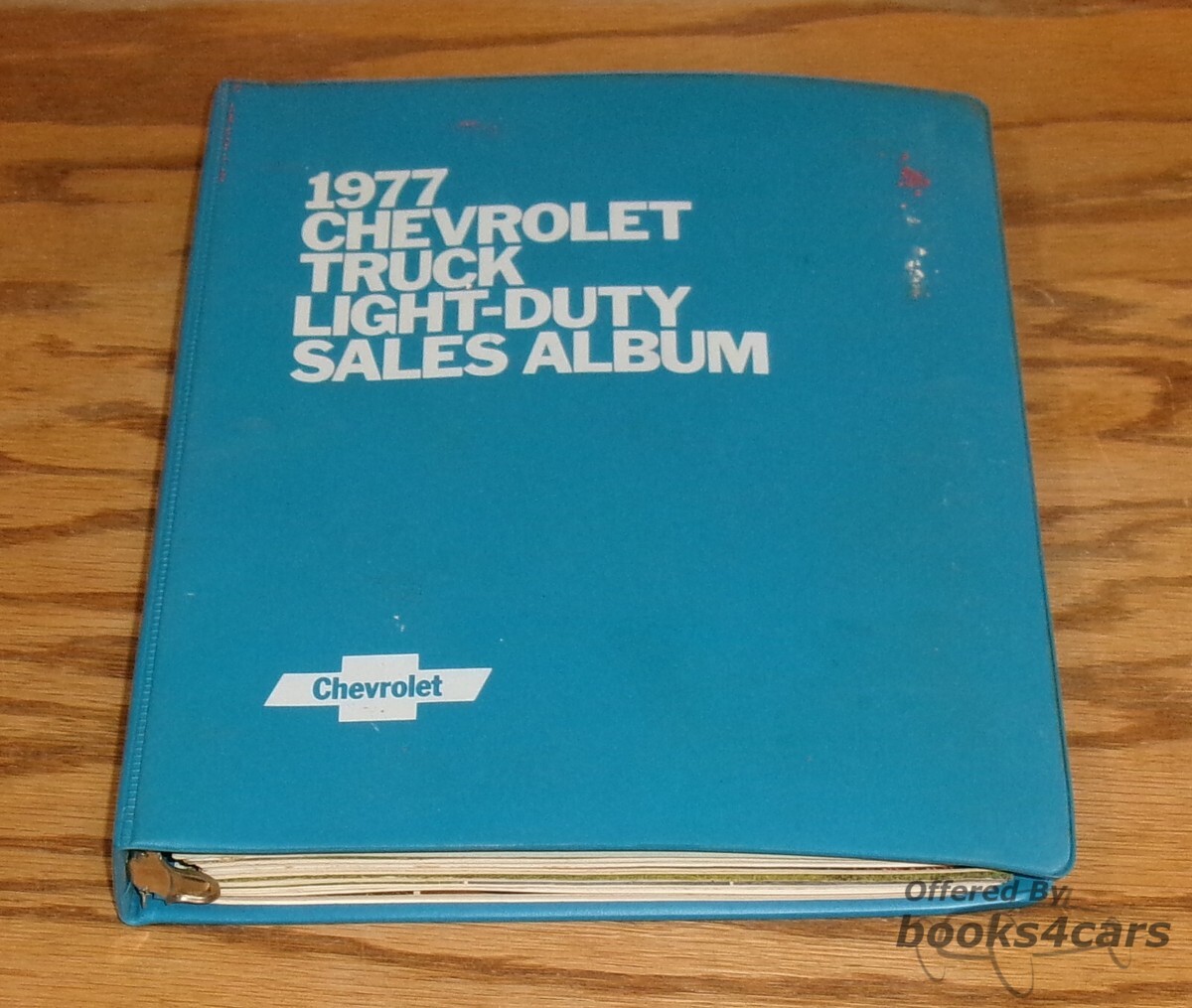 view cover of 1977 Dealer Sales Album by Chevrolet for light duty trucks LUV El Camino Pickup Blazer Suburban Sportvan H Cube Van with color trim features & more car value guide product