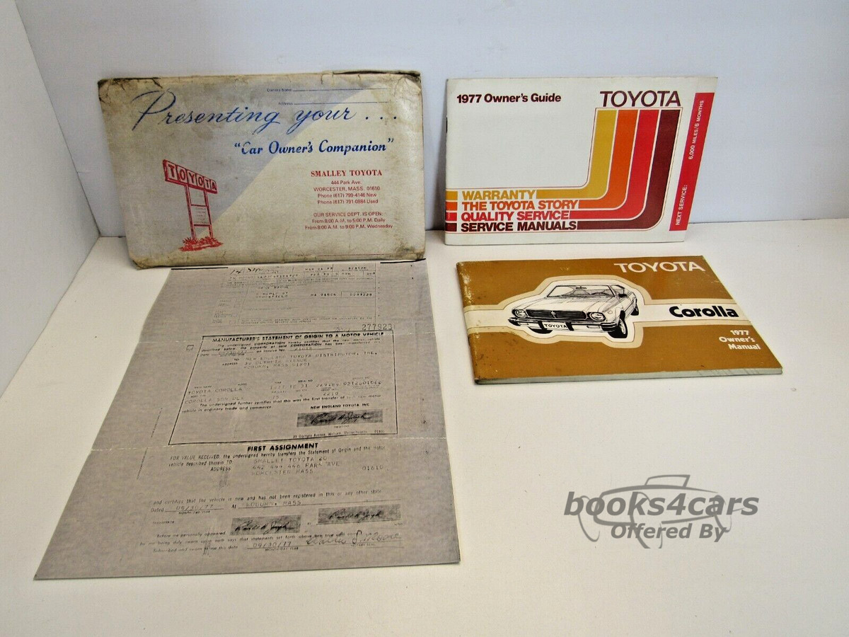 view cover of 1977 Corolla Owners manual by Toyota
