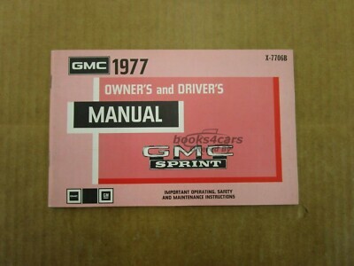 view cover of 1977 GMC Sprint Owners Manual