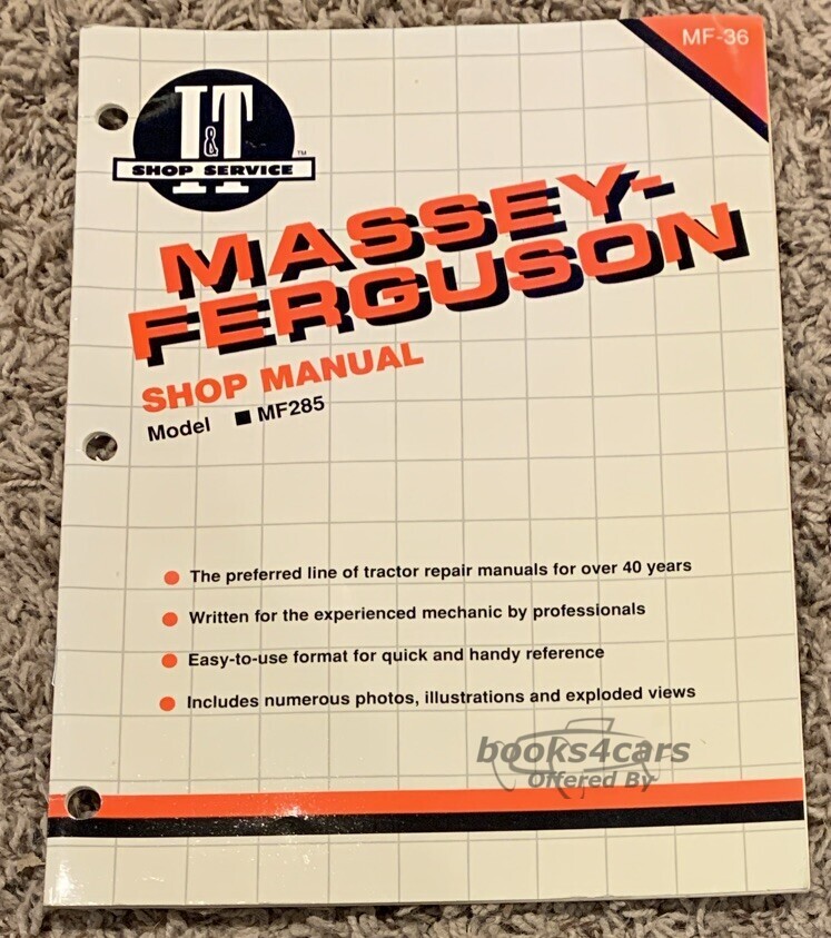 view cover of Models MF285 Tractor Shop Service Repair Manual, 48 pages by I&T for Massey Ferguson for MF 285, published in 1977
