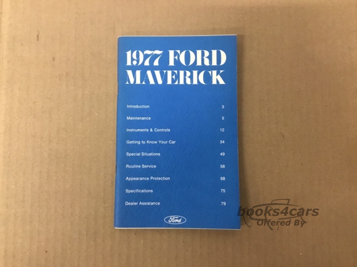 view cover of 1977 Maverick Owners Manual by Ford