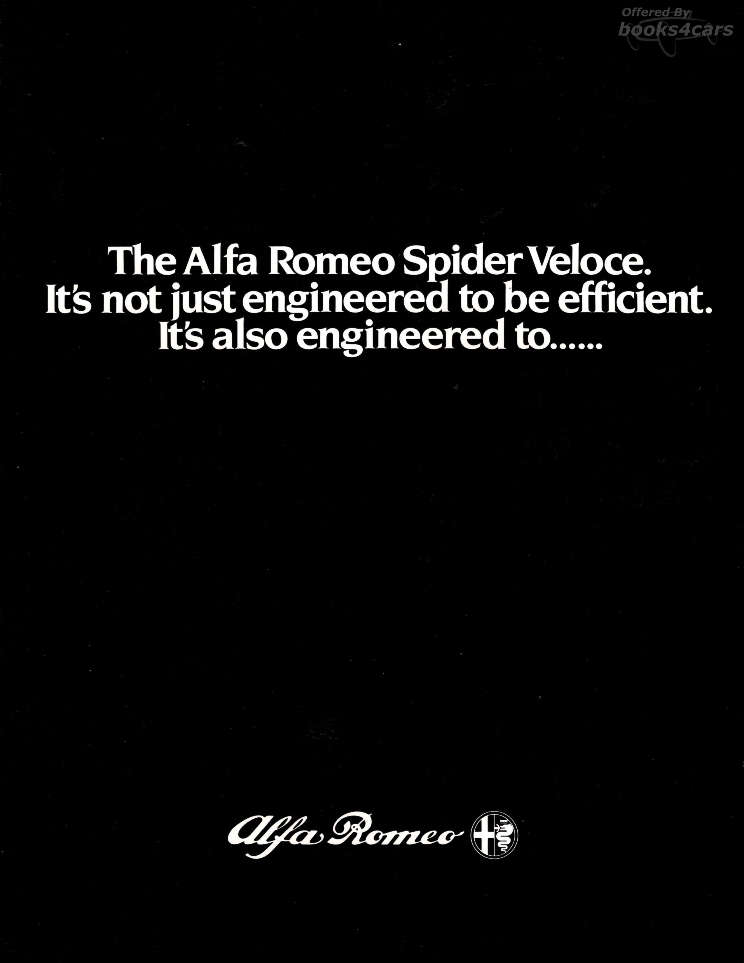 view cover of Alfa Romeo Single sheet fold out brochure for series 2 Spider Veloce (1970-82/83) Cover Slogan: 