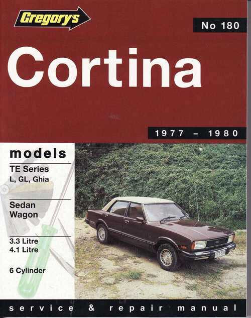 view cover of 1977-1980 Cortina Service Manual for 6 Cyl 3.3 & 4.1L sedans and wagons