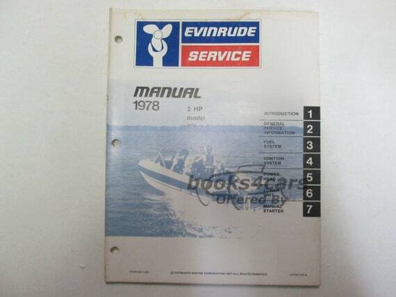view cover of 1978 2 HP model: 2802 Service Manual by Evinrude