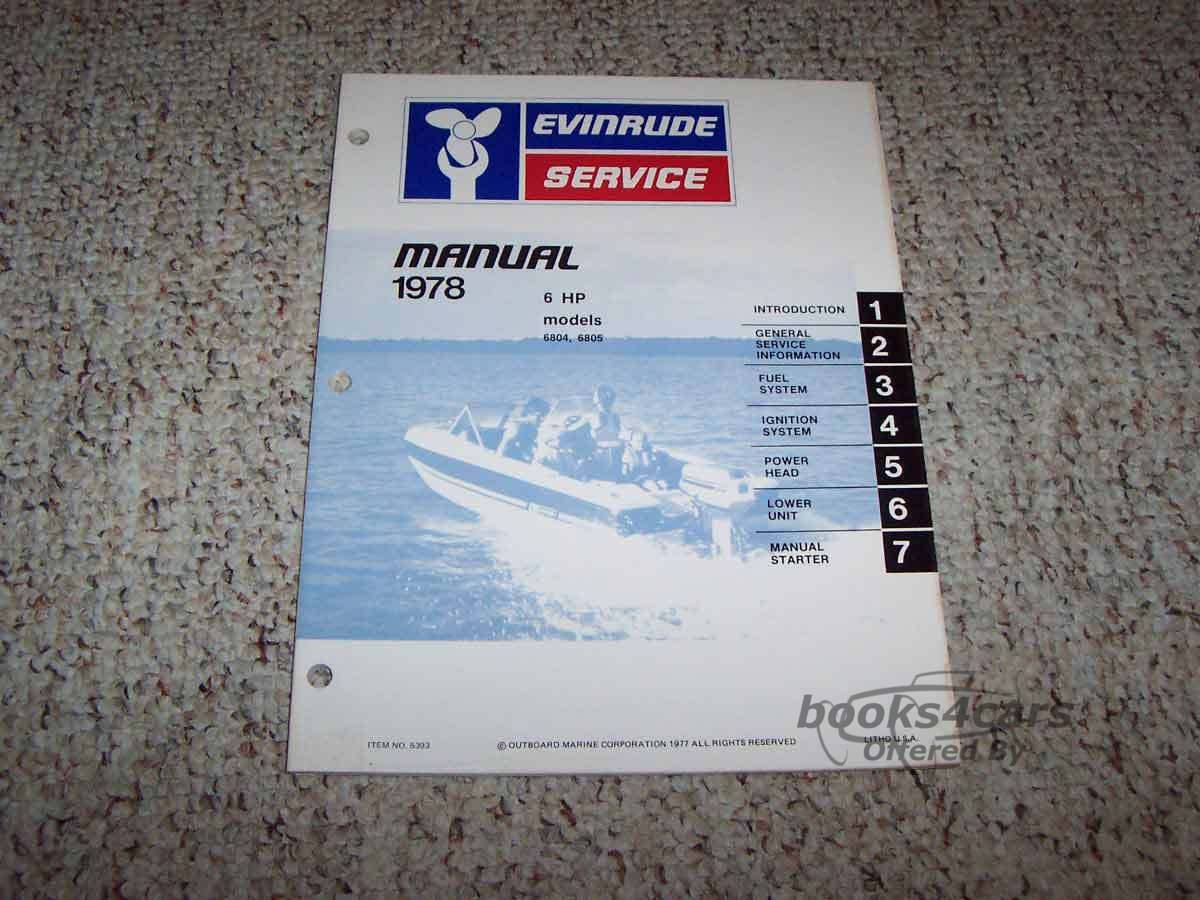 view cover of 1978 6 HP models: 6804, 6805 Service Manual by Evinrude