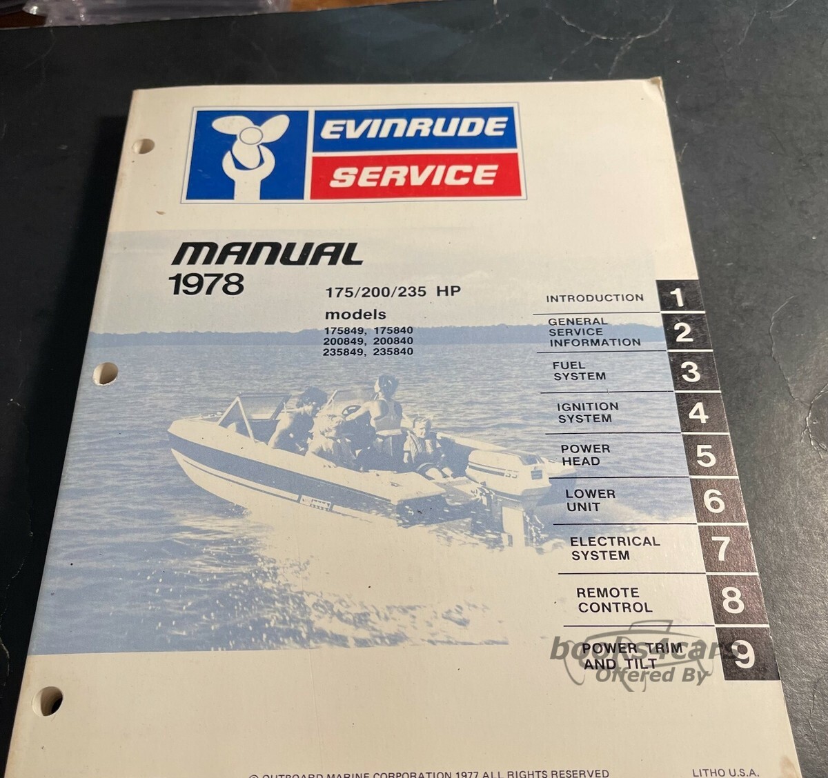 view cover of 1978 175 200 235 HP models 175849 175840 200849 200840 235849 235840 Shop Service Repair Manual by Evinrude