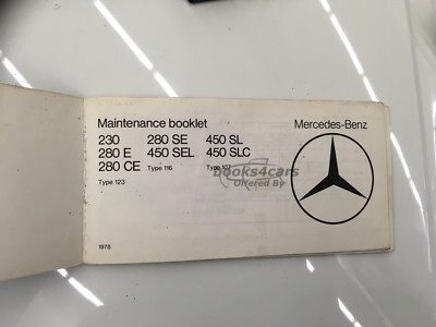 view cover of 1978 Mercedes 300SD Maintenance Booklet