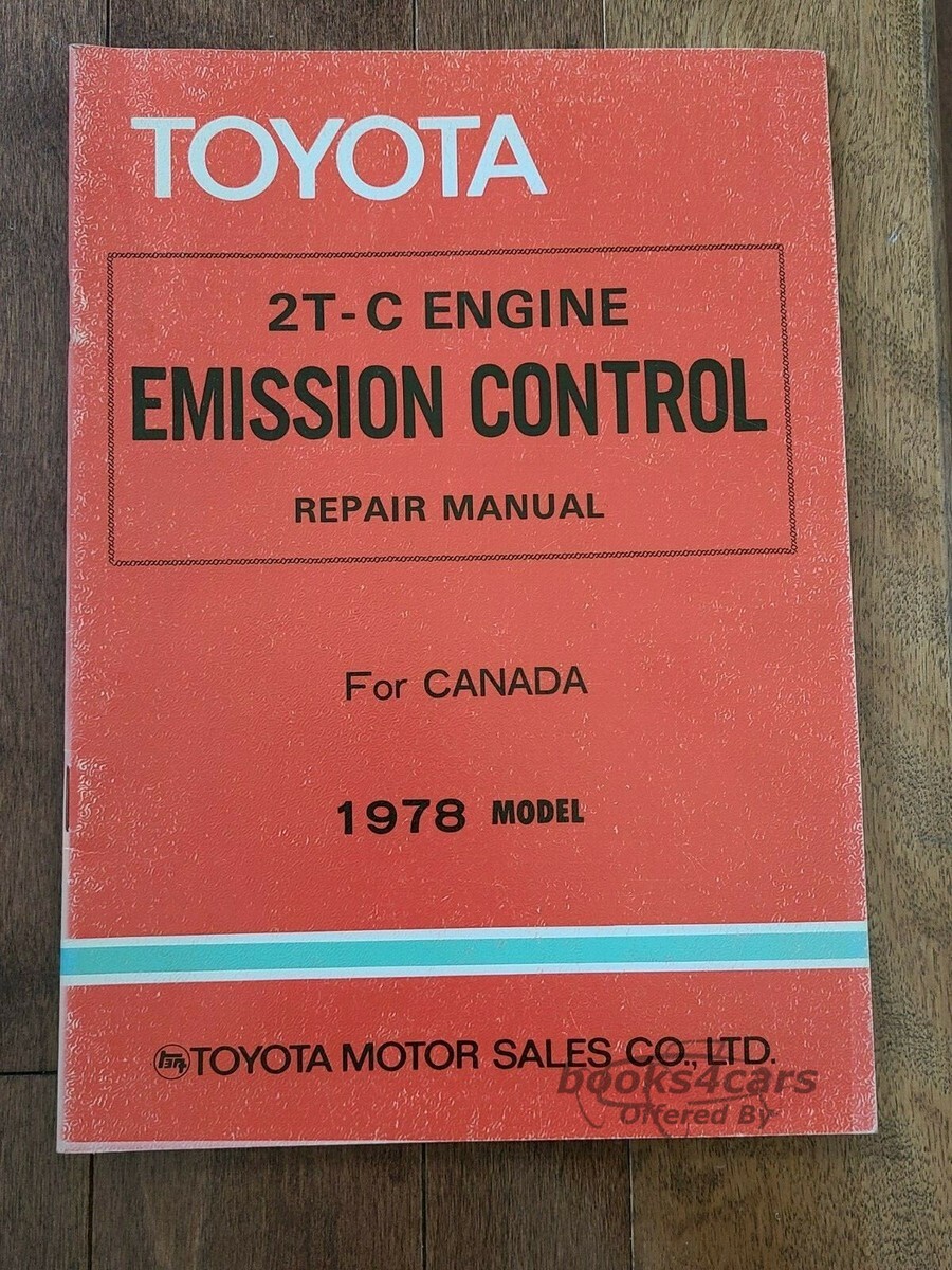 view cover of 1978 2T-C Engine Emission Control Repair manual by Toyota, as used on Corolla.