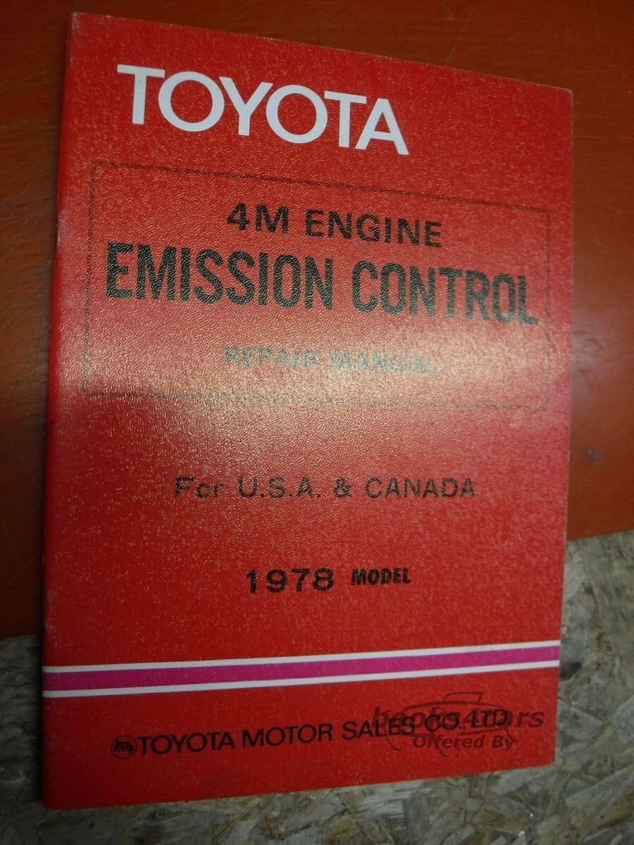 view cover of 1978 4M Engine Emissions Control Repair manual by Toyota, for US & Canada, as used on Cressida.