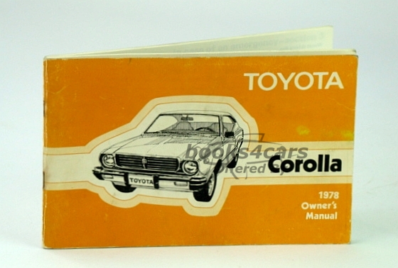 view cover of 1978 Corolla owner's manual by Toyota