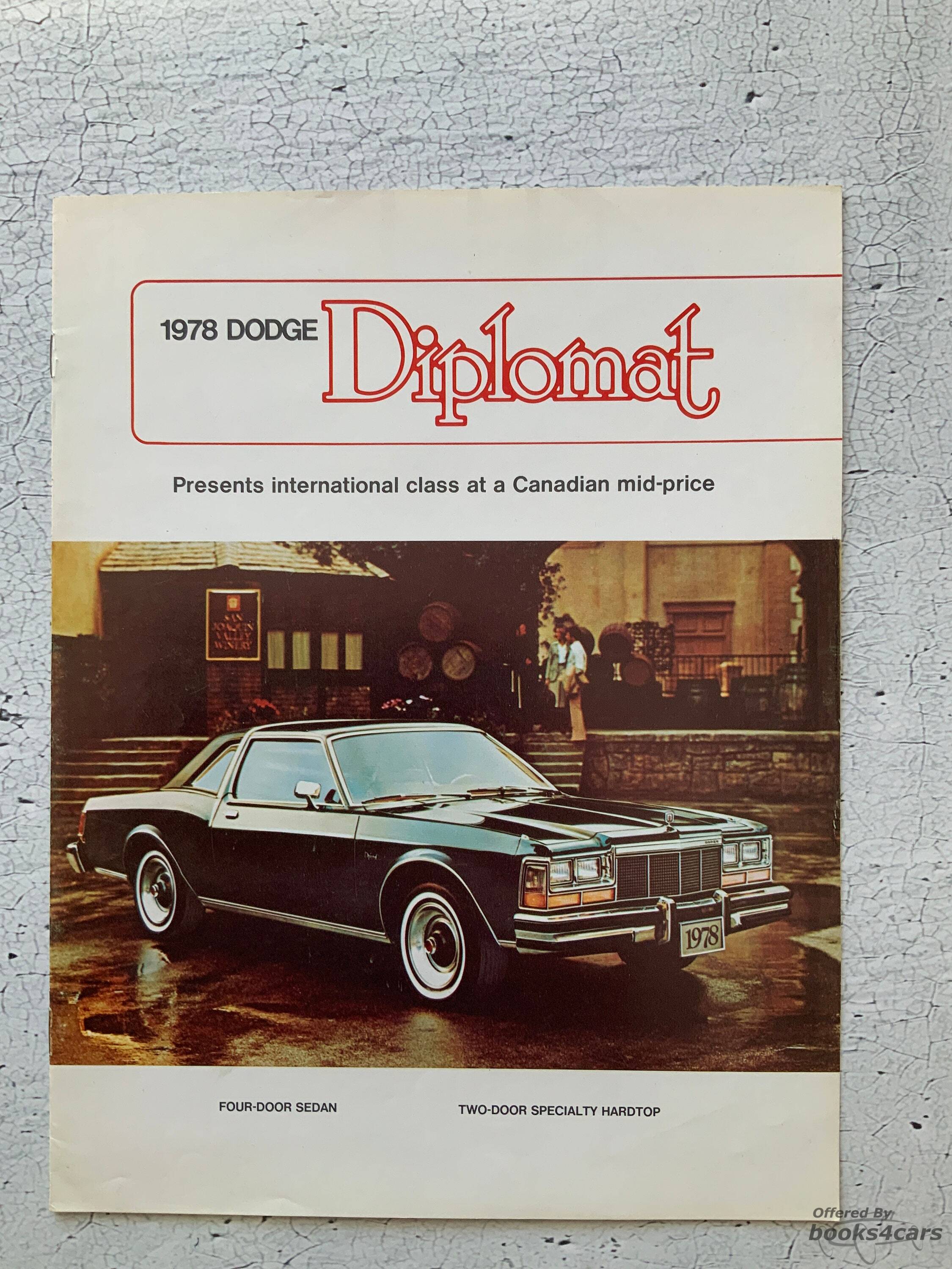 view cover of 1978 Dodge Diplomat Sales Brochure